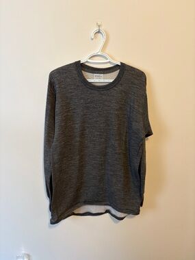 🤩 3 for $20 / Men's Long-Sleeve Crewneck Shirt - Dark Charcoal